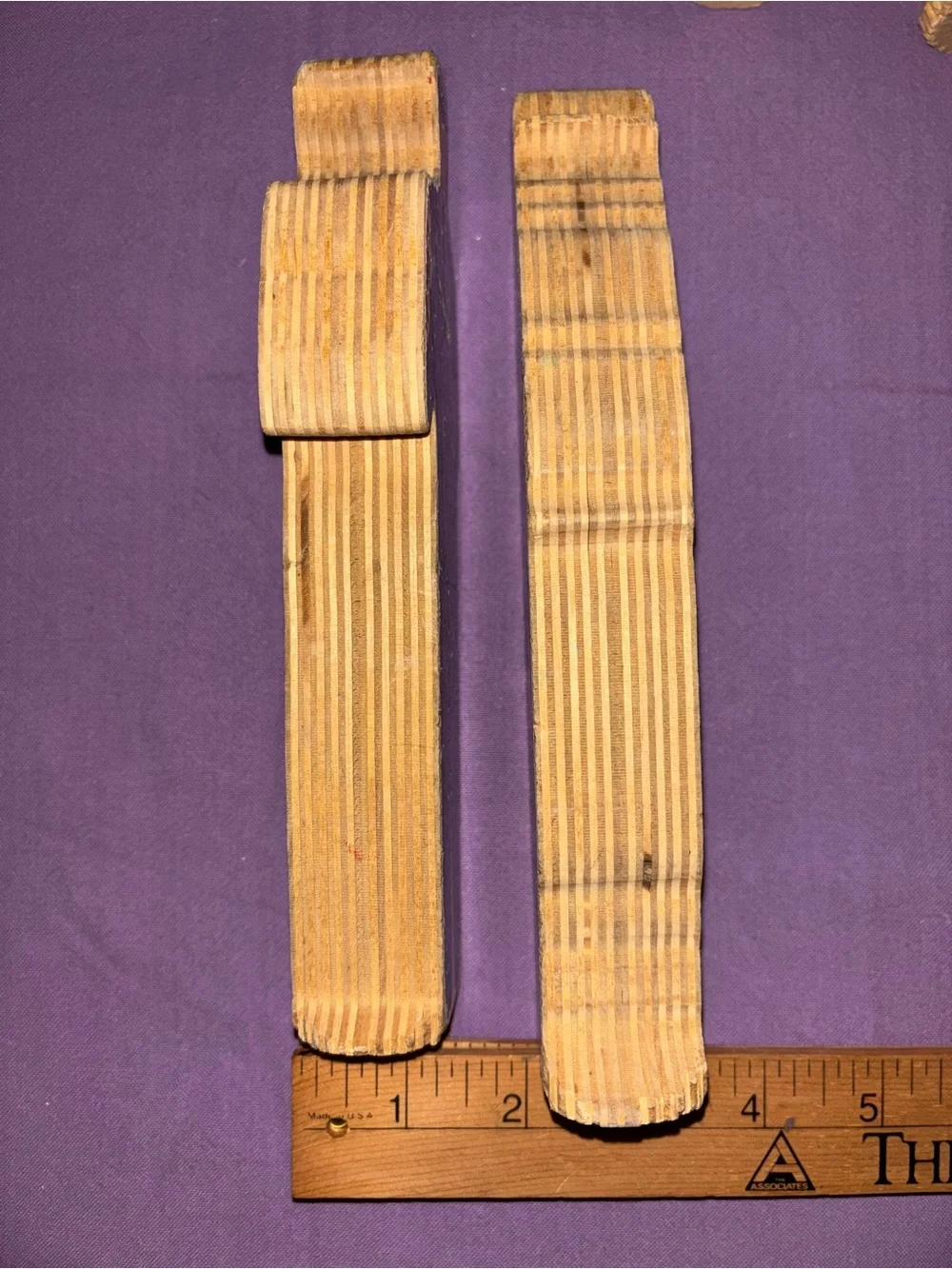 Vintage Guidecraft wooden wedgie Firefighter & Police Officer
